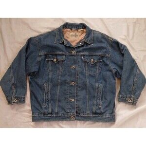 Silver Tab Levis Jean Jacket Quilted Lined Denim Truckers Y2K Rodeo Men's XL